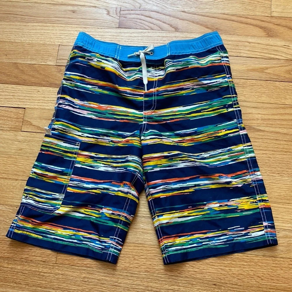 Hanna Anderson Multicolor Boys Swim Suit Swim Trunks Size 150 Size 12 Board